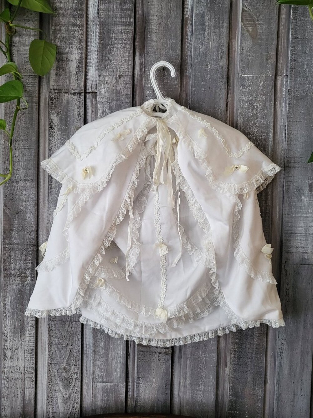 Vintage Indiana Montreal 90s Baby Baptism Gown Bonnet Cape 4Pc Set